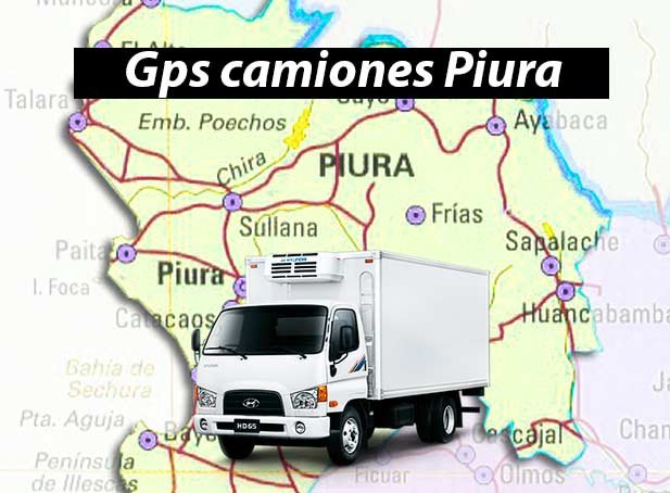 GPS PIURA 2 camion blanco - detras mapa provincia de piurra